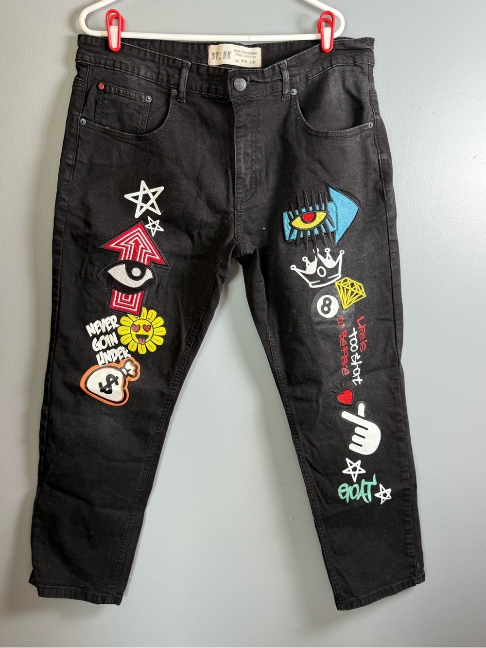 Spark Premium Denim Studio Collection  Men's Graphic Jeans Sz 38x30